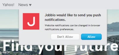 Jobbio- web push opt in prompt
