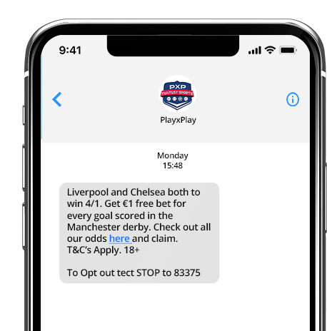 Using SMS to promote big game odds