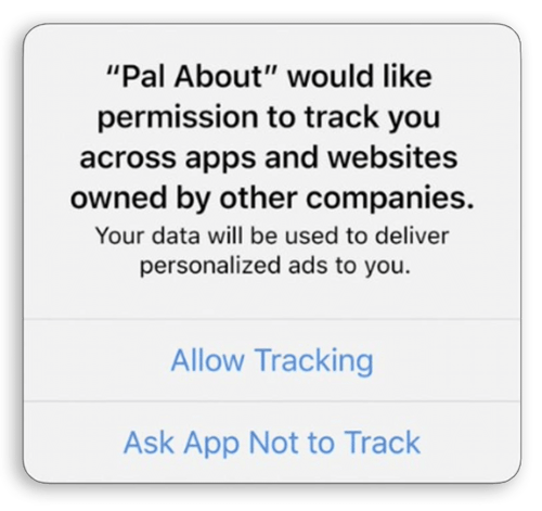 How the IDFA permission request will look to the app user
