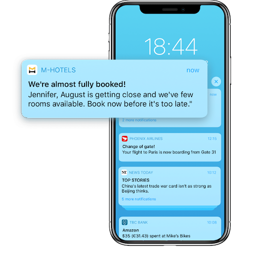 Re-engaging a customer with a push notification