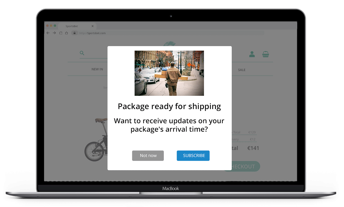 Value exchange for a web push notification opt-in message